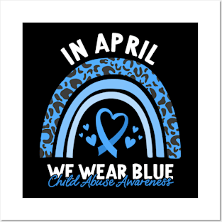 Child Abuse Prevention Awareness Month Blue Ribbon gift idea Posters and Art